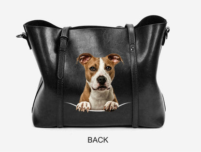 Einzigartige Handtasche mit amerikanischem Staffordshire-Terrier V1