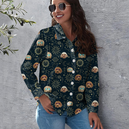 Astrology And Goldendoodle - Follus Women's Long-Sleeve Shirt 092
