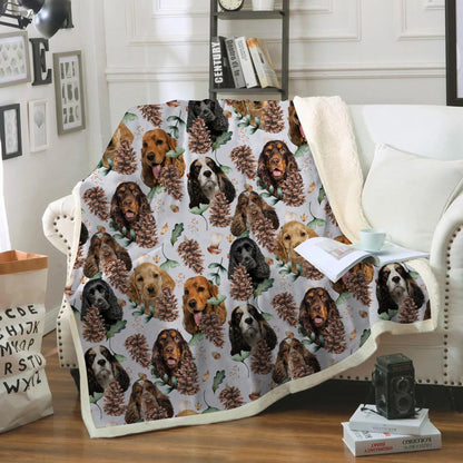 Fall-Winter - English Cocker Spaniel Blanket V1