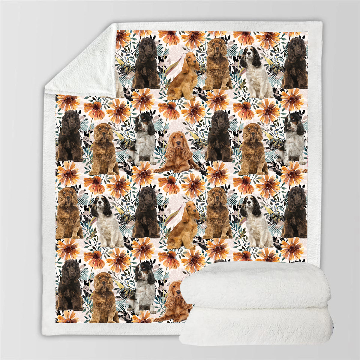 Fall-Winter - English Cocker Spaniel Blanket V2