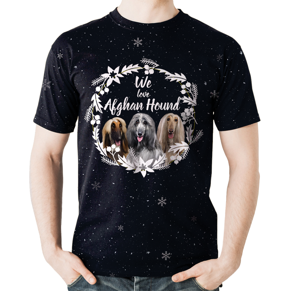 Fall-Winter Afghan Hound T-shirt V1