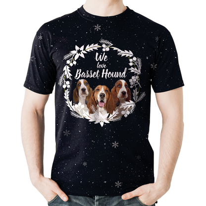 Fall-Winter Basset Hound T-shirt V1