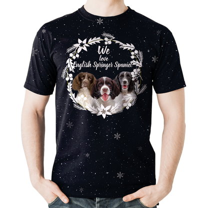 Fall-Winter English Springer Spaniel T-shirt V1