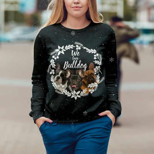 Herbst-Winter-Sweatshirt mit französischer Bulldogge V3