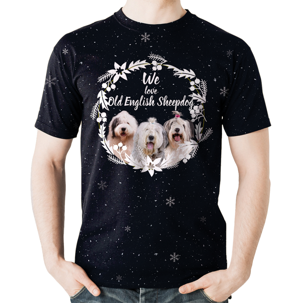 Fall-Winter Old English Sheepdog T-shirt V1