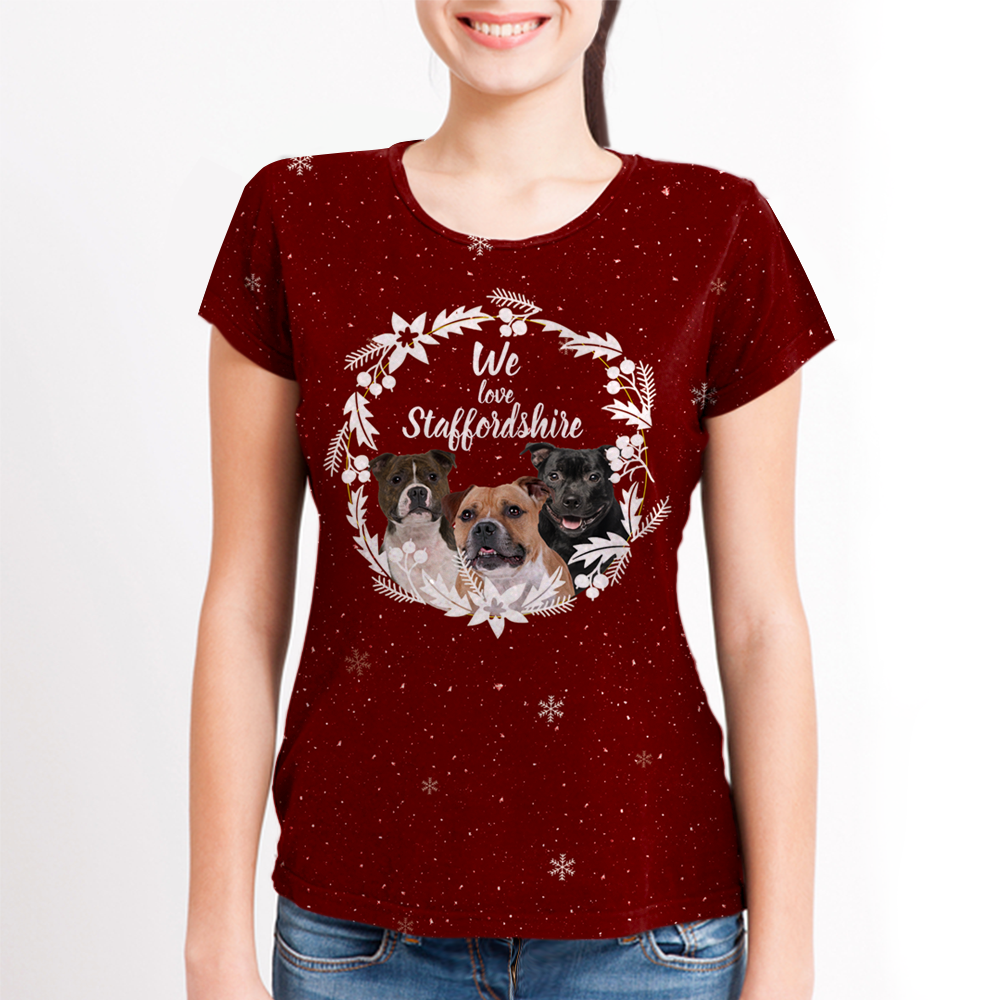 Fall-Winter Staffordshire Bull Terrier T-shirt V1