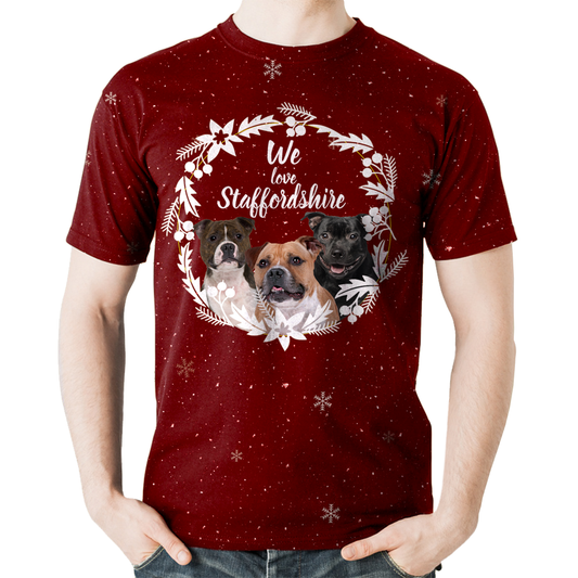 Fall-Winter Staffordshire Bull Terrier T-shirt V1