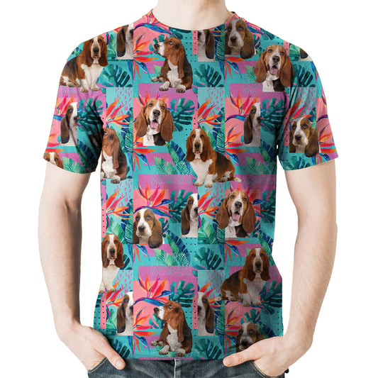 Basset Hound - T-Shirt Hawaïen V1