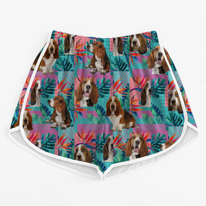 Basset Hound - Colorful Women's Running Shorts V3