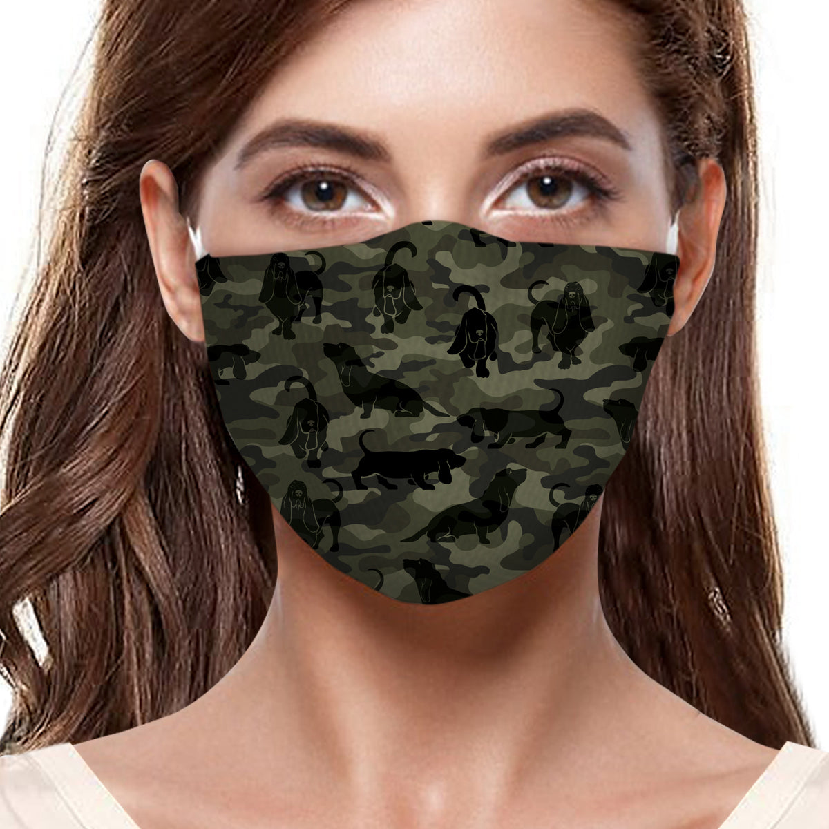 Masque F camouflage Basset Hound