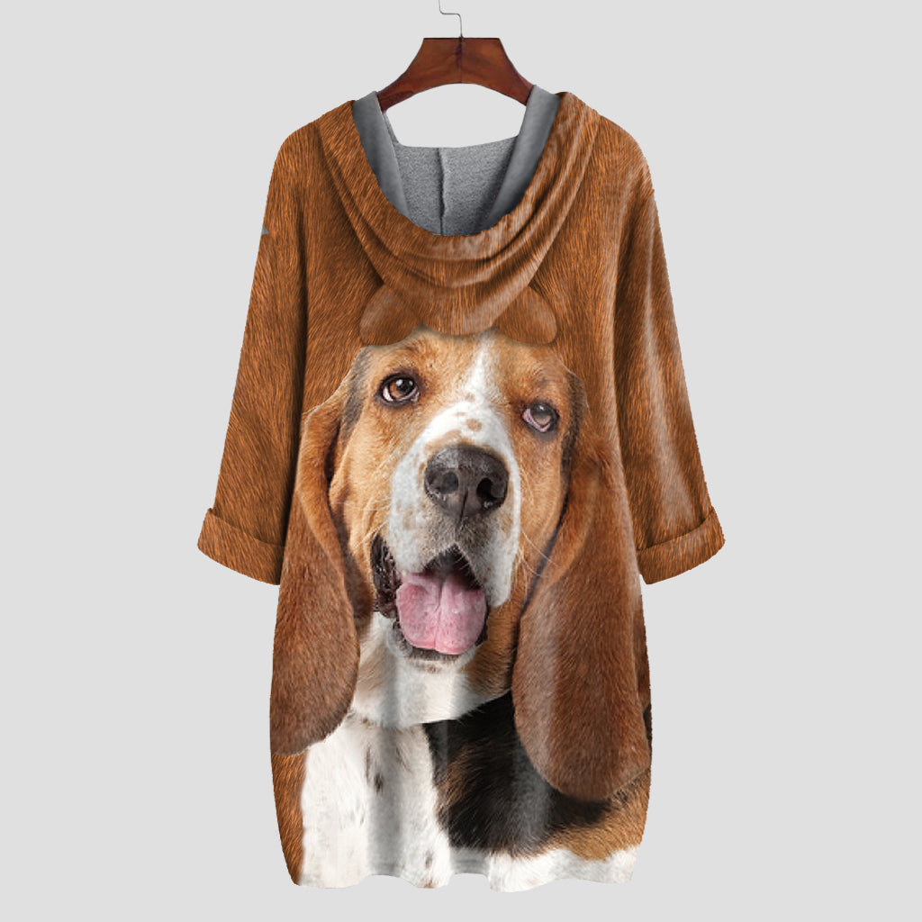 Basset Hound Mom - Kapuzenpullover mit Ohren V1