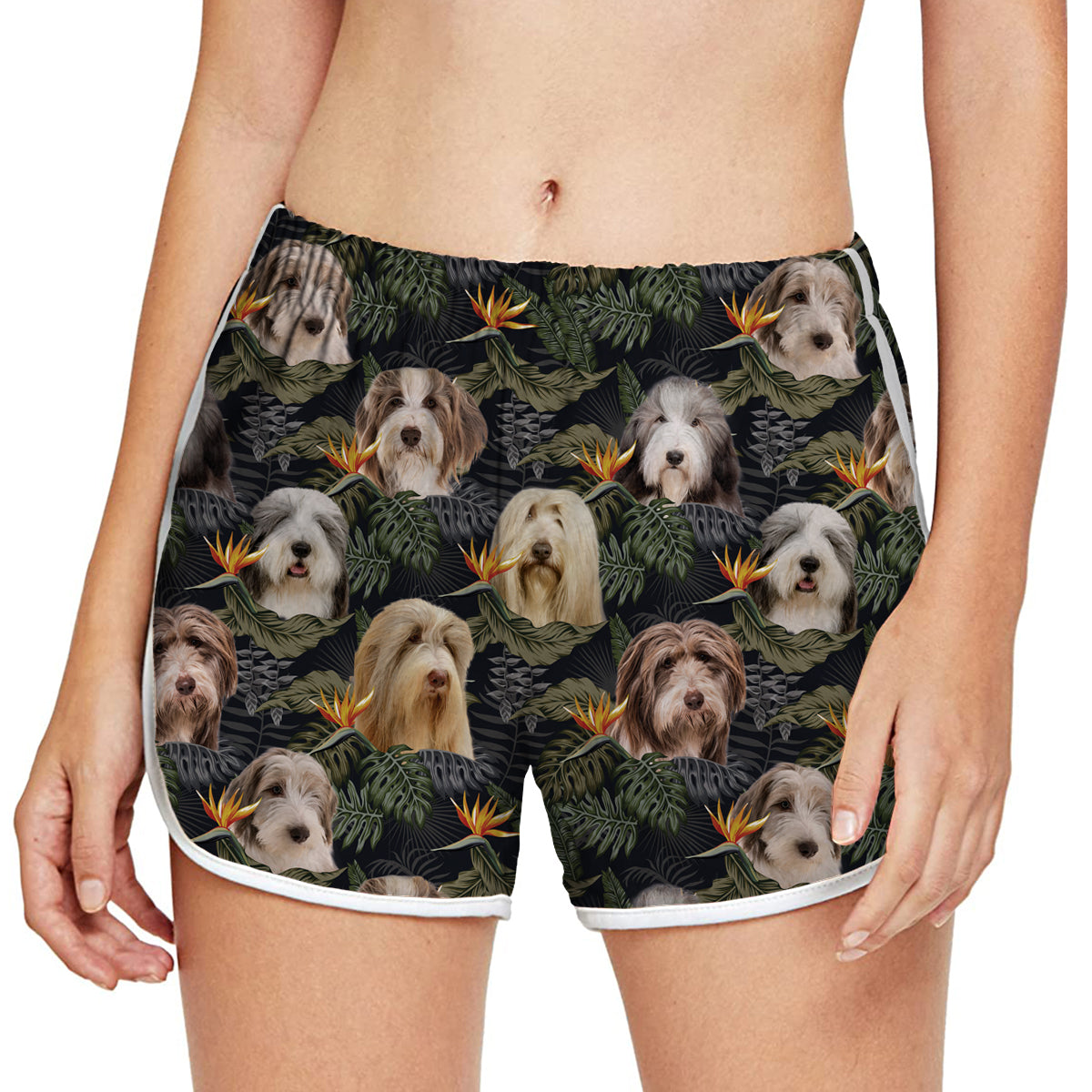 Bearded Collie - Bunte Damen-Laufshorts V2