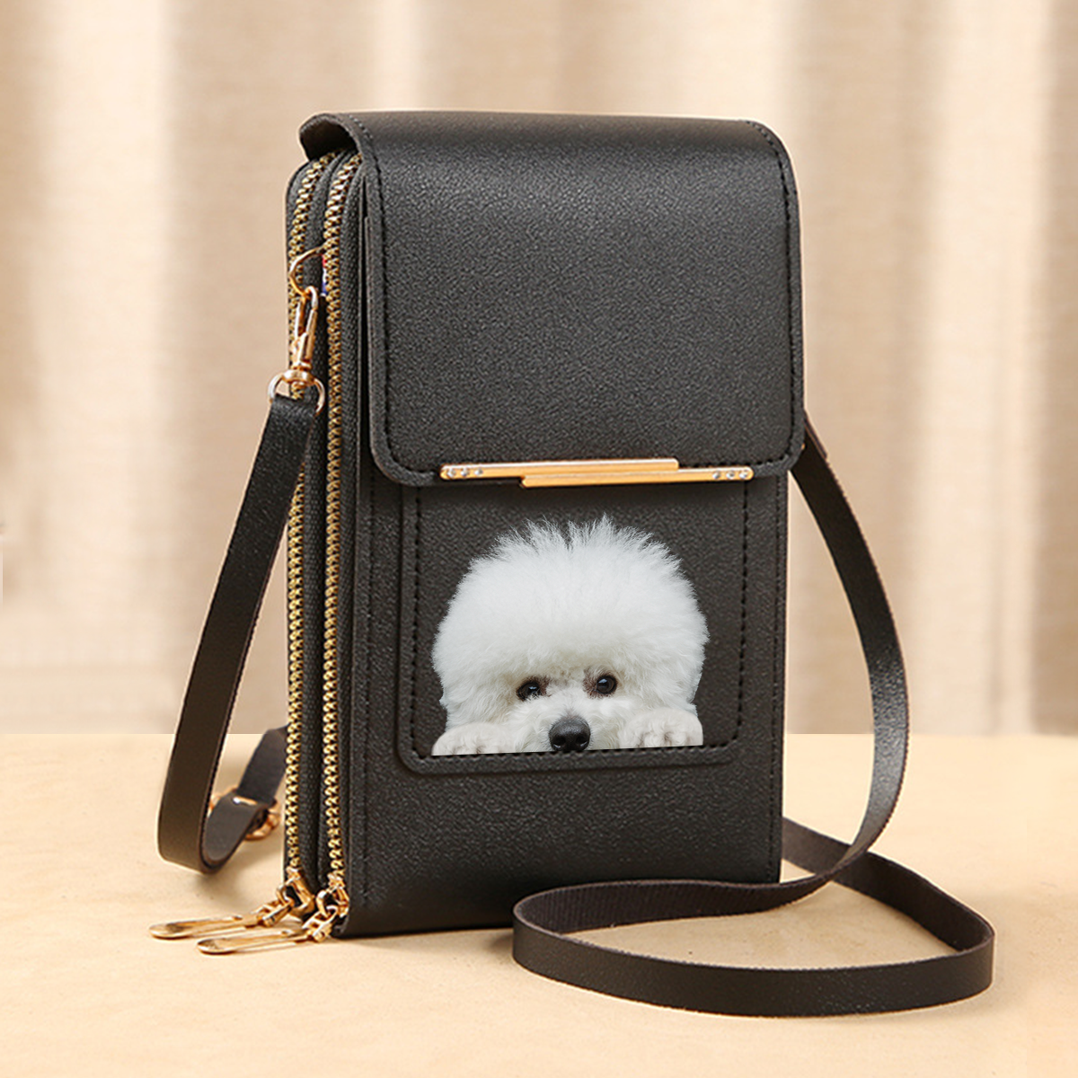 Bichon Frise - Touch Screen Phone Wallet Case Crossbody Purse V1