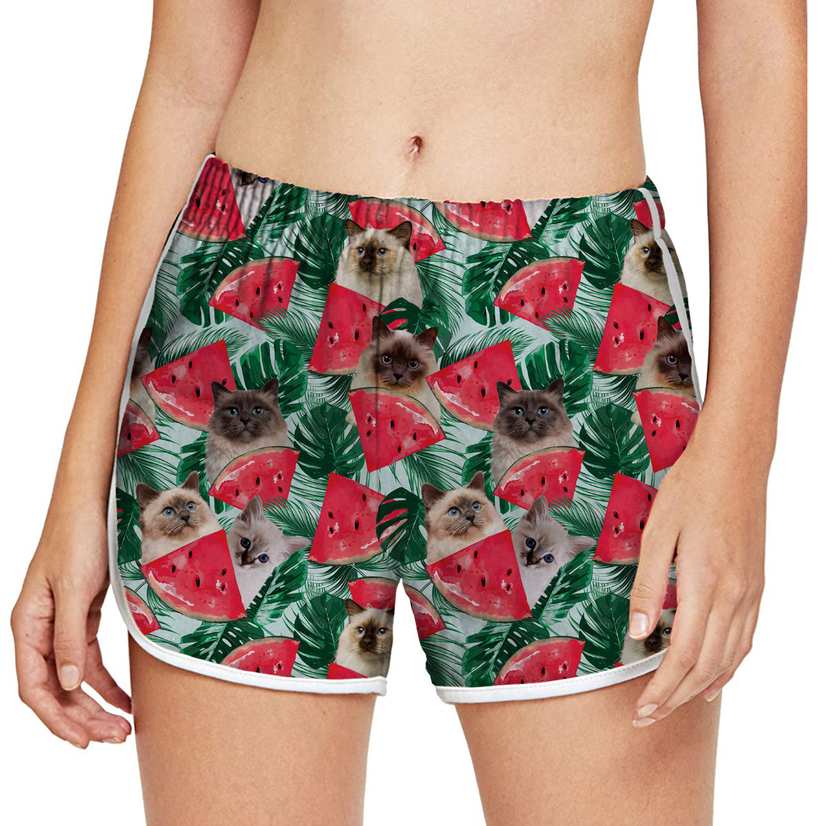 Birman Cat - Short de course coloré pour femmes V1