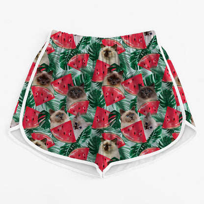 Birman Cat - Short de course coloré pour femmes V1