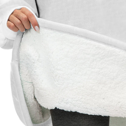 Hello Winter - English Setter Fleece Blanket Hoodie V1