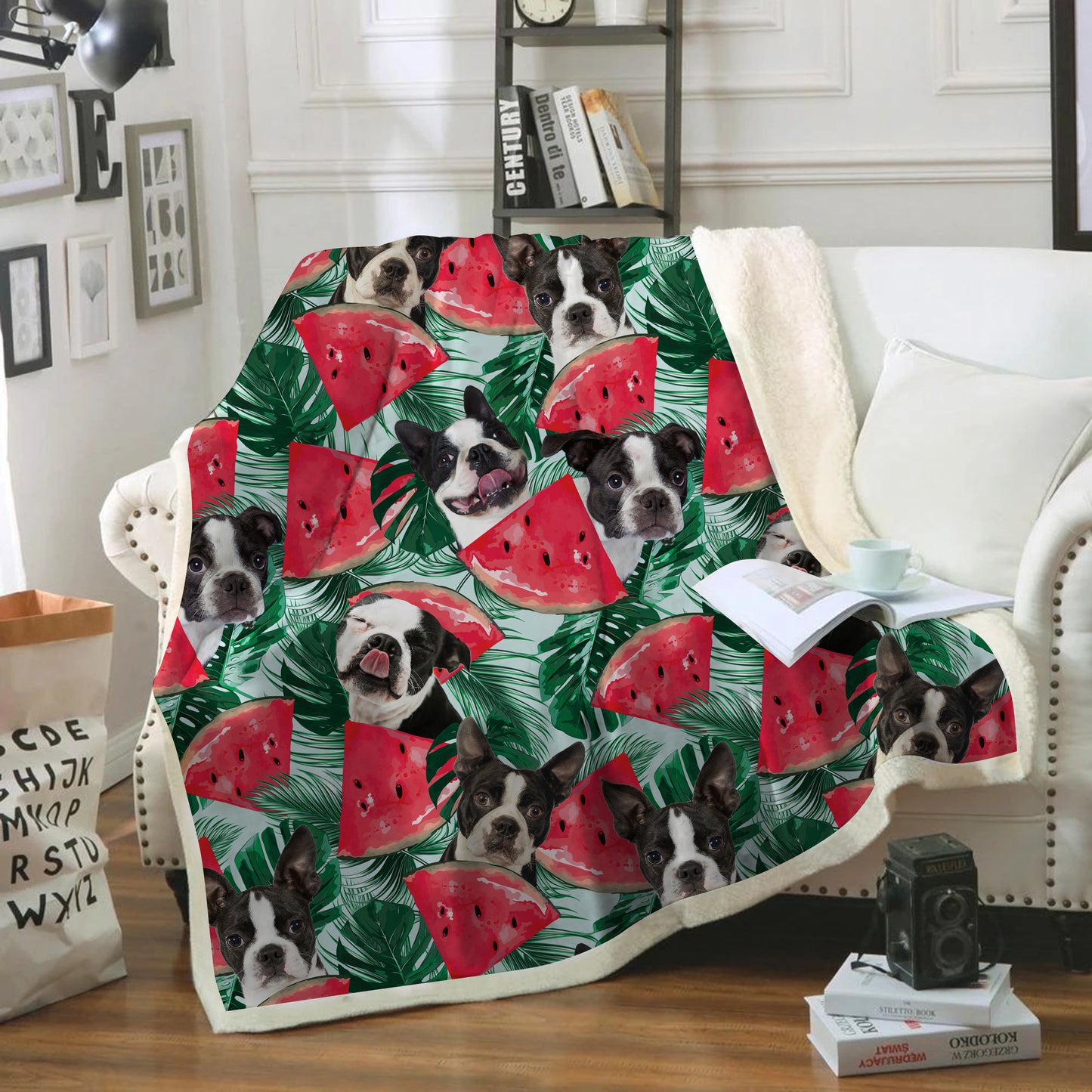 Boston Terrier - Bunte Decke V1