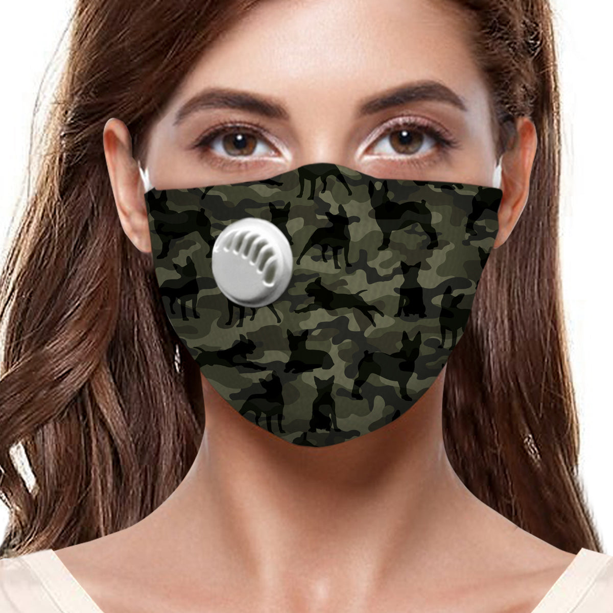 Masque F camouflage Boston Terrier V1