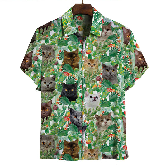 British Shorthair Cat - Hawaiian Shirt V1