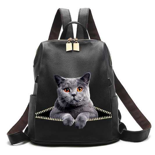 British Shorthair Cat Backpack V1