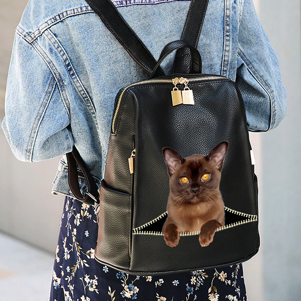 Burmese Cat Backpack V1