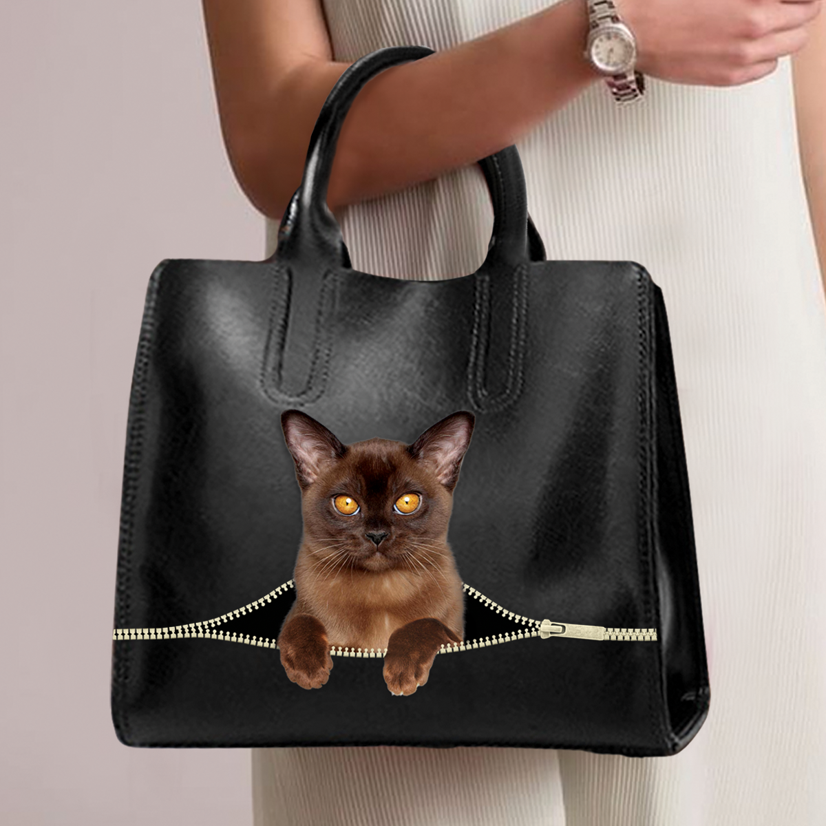 Burmese Cat Luxury Handbag V1