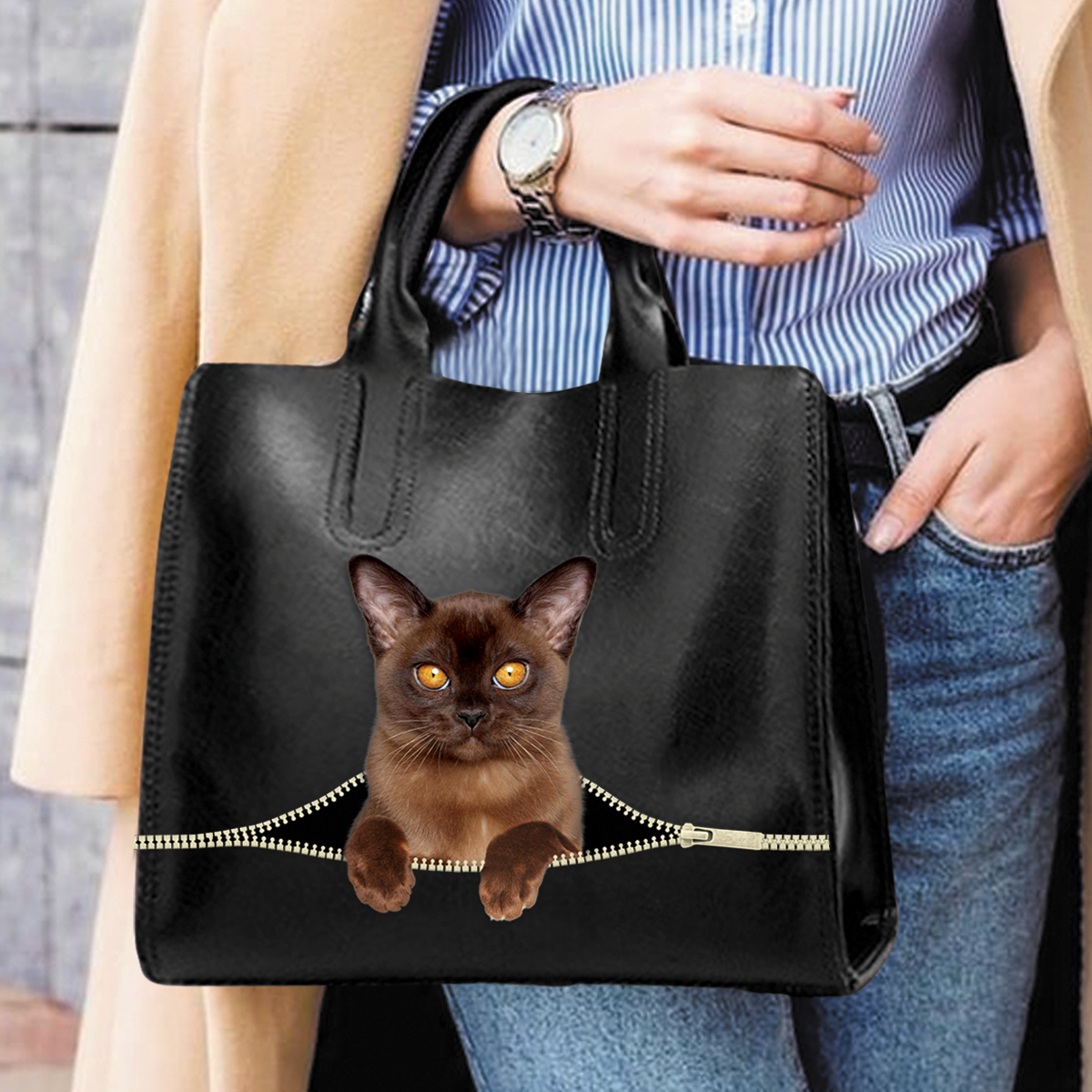 Burmese Cat Luxury Handbag V1