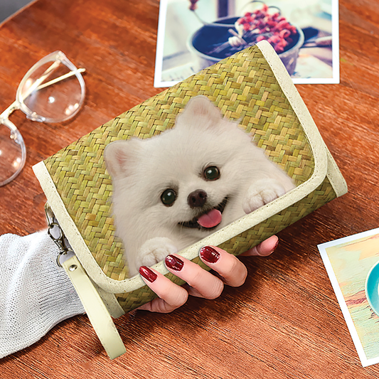 Can You See - Pomeranian Seagrass Purse V1
