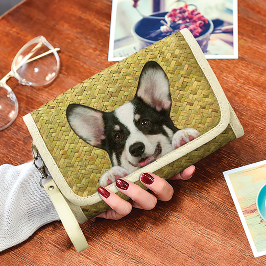 Can You See - Welsh Corgi Seagrass Purse V1