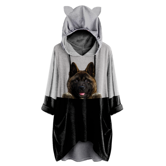 Can You See Me Now - American Akita Hoodie With Ears V1