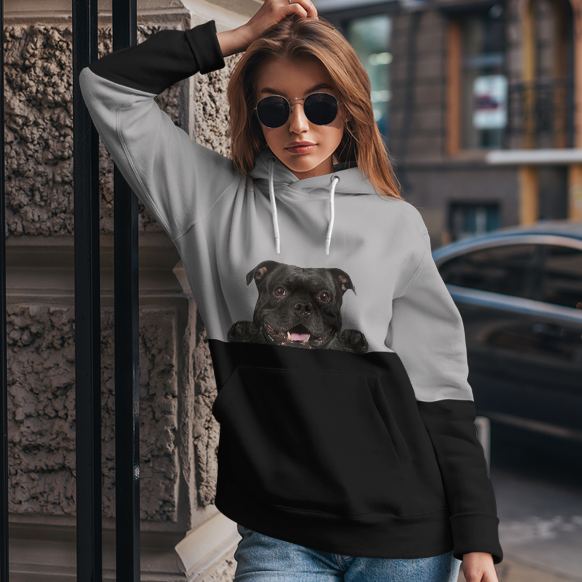 Kannst du mich sehen - American Staffordshire Terrier Hoodie V2