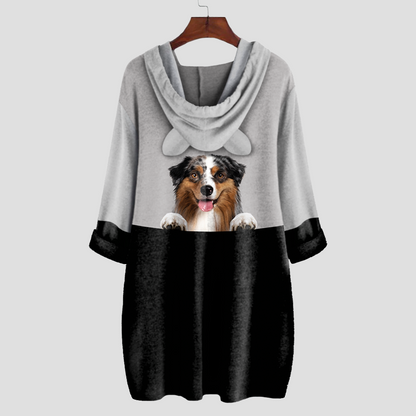 Can You See Me Now - Australian Shepherd Hoodie With Ears V1