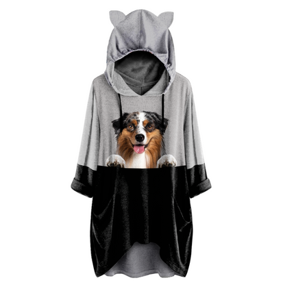 Can You See Me Now - Australian Shepherd Hoodie With Ears V1