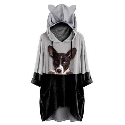Can You See Me Now - Basenji Hoodie With Ears V1