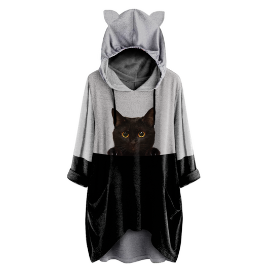 Can You See Me Now - Bombay Cat Hoodie With Ears V1