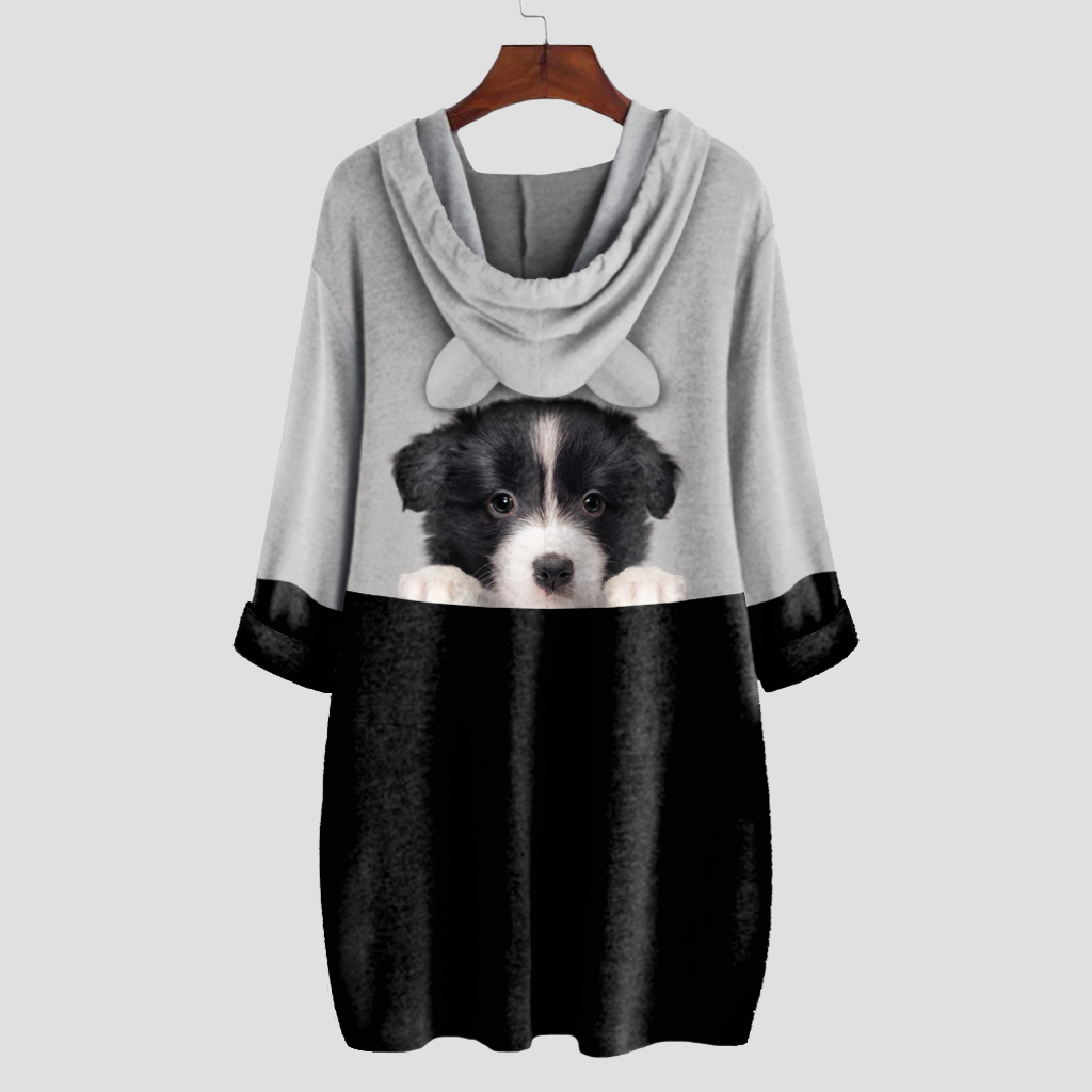 Can You See Me Now - Border Collie Hoodie With Ears V1