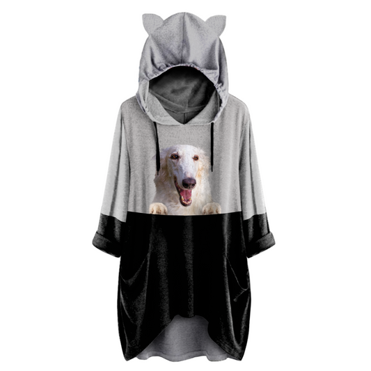 Can You See Me Now - Borzoi Hoodie With Ears V2