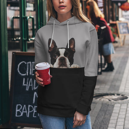 Kannst du mich sehen - Boston Terrier Hoodie V1