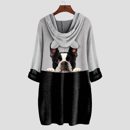 Can You See Me Now - Boston Terrier Hoodie With Ears V1