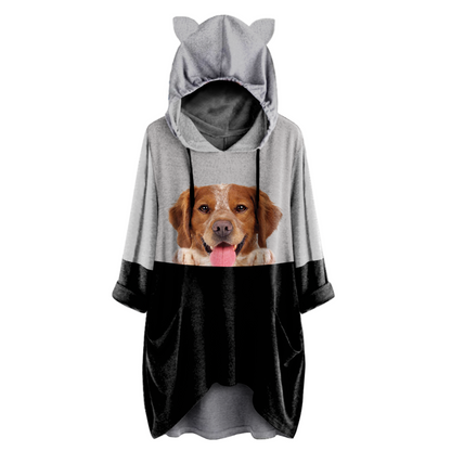 Kannst du mich jetzt sehen - Brittany Spaniel Hoodie mit Ohren V1