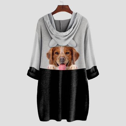 Kannst du mich jetzt sehen - Brittany Spaniel Hoodie mit Ohren V1