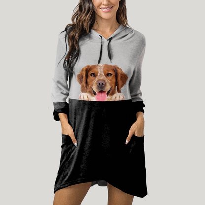 Kannst du mich jetzt sehen - Brittany Spaniel Hoodie mit Ohren V1