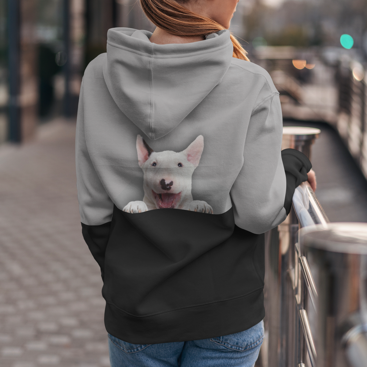 Kannst du mich sehen - Bullterrier Hoodie V3