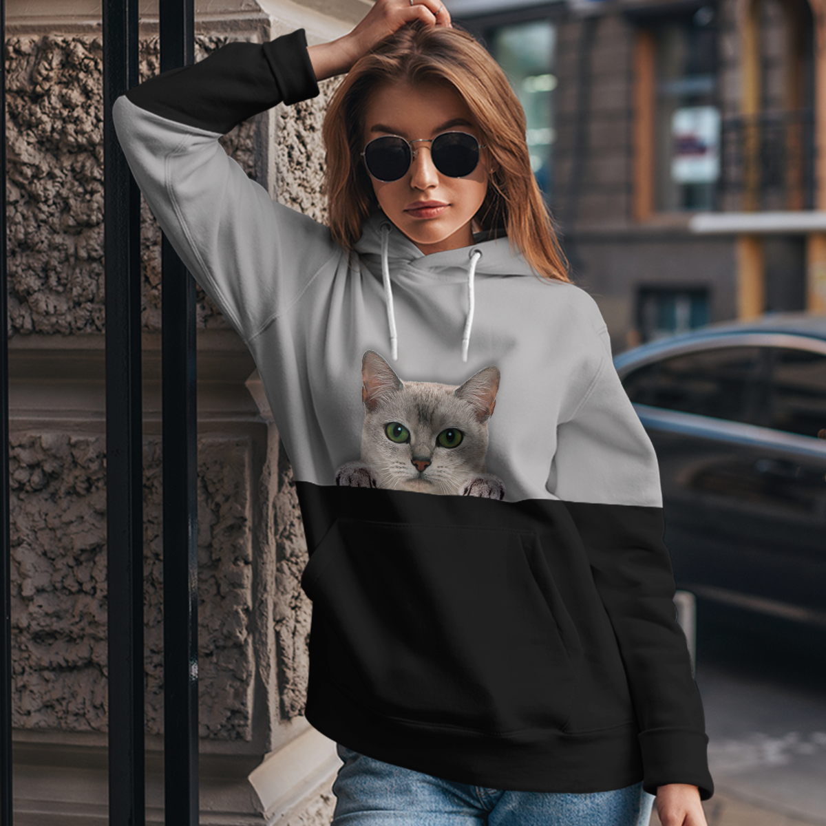 Kannst du mich sehen - Burmilla Cat Hoodie V1