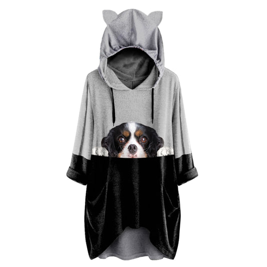 Can You See Me Now - Cavalier King Charles Spaniel Hoodie With Ears V1