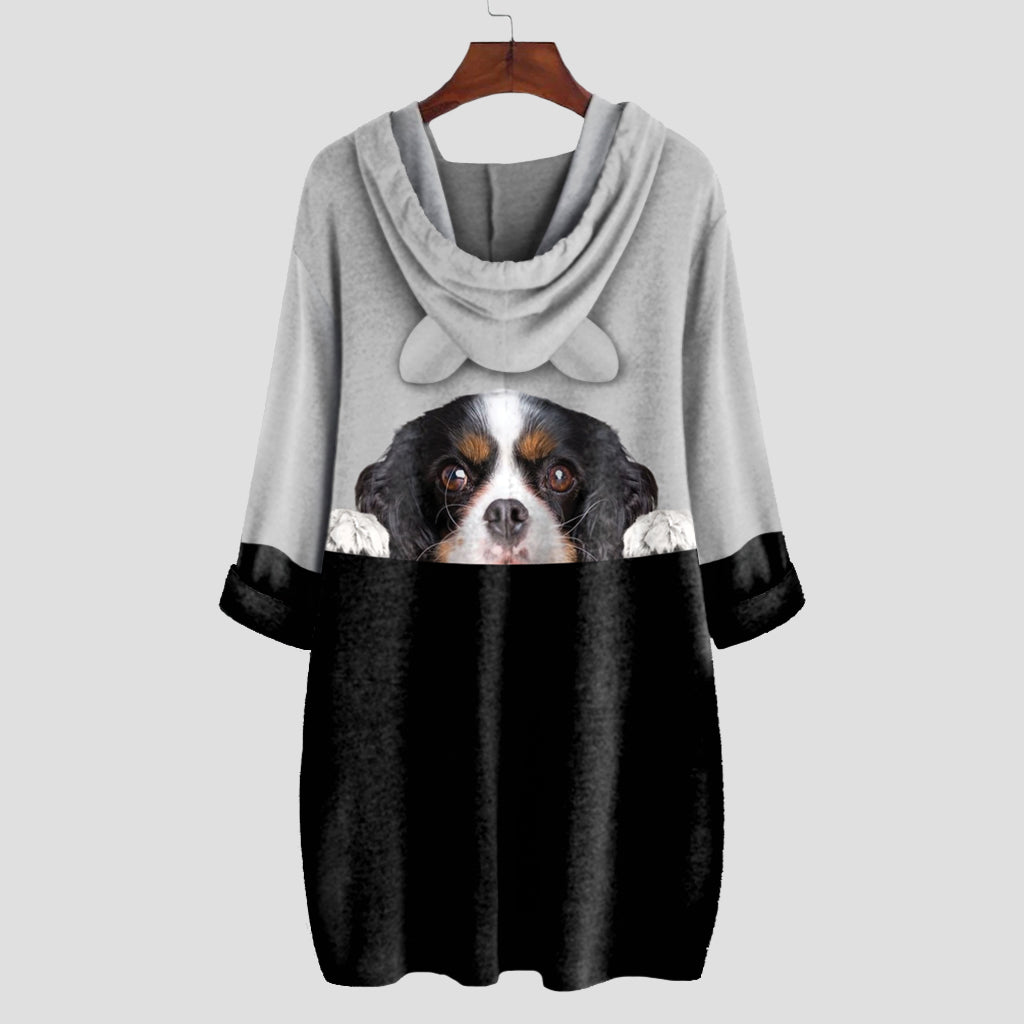 Can You See Me Now - Cavalier King Charles Spaniel Hoodie With Ears V1