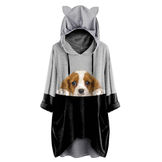 Can You See Me Now - Cavalier King Charles Spaniel Hoodie With Ears V3