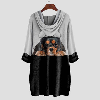 Can You See Me Now - Cavalier King Charles Spaniel Hoodie With Ears V4
