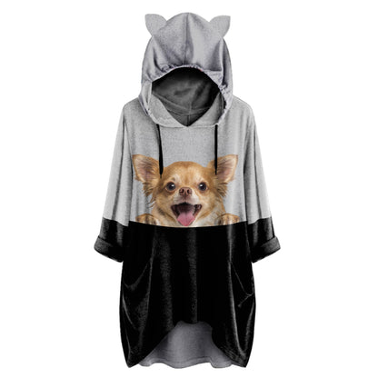 Kannst du mich jetzt sehen - Chihuahua-Hoodie mit Ohren V2