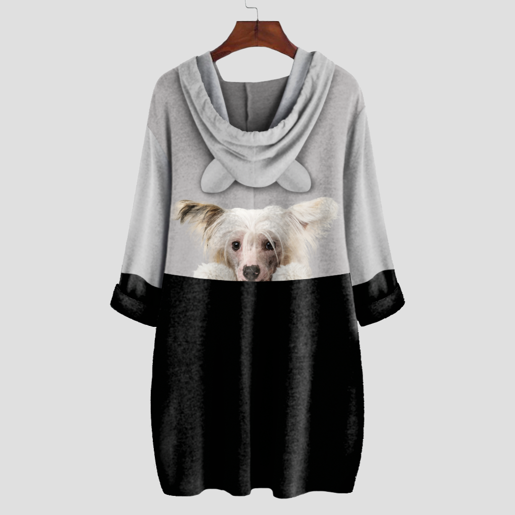 Can You See Me Now - Chinese Crested Hoodie With Ears V1